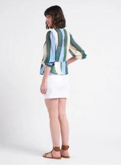 AMADEUS - Ruimvallend Short Met Hoge Taille Katoenblend | Wit -Chic Verkoop 4128341