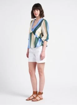 AMADEUS - Ruimvallend Short Met Hoge Taille Katoenblend | Wit -Chic Verkoop 4128342