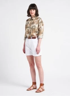 AMADEUS - Ruimvallend Short Met Hoge Taille Katoenblend | Wit -Chic Verkoop 4128346