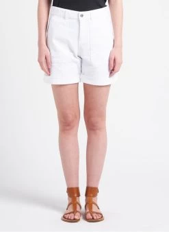 AMADEUS - Ruimvallend Short Met Hoge Taille Katoenblend | Wit