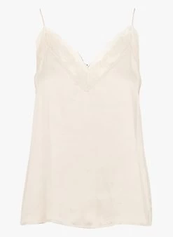 SEE U SOON Soepelvallend Topje Met V-hals | Beige -Chic Verkoop 4130469