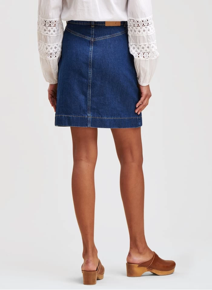 Korte Spijkerrok Van Biokatoenmix | Jeans Stone 6 Korte Spijkerrok Van Biokatoenmix | Jeans Stone - Afbeelding 4