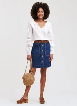 Korte Spijkerrok Van Biokatoenmix | Jeans Stone 8 Korte Spijkerrok Van Biokatoenmix | Jeans Stone -Chic Verkoop 4132469