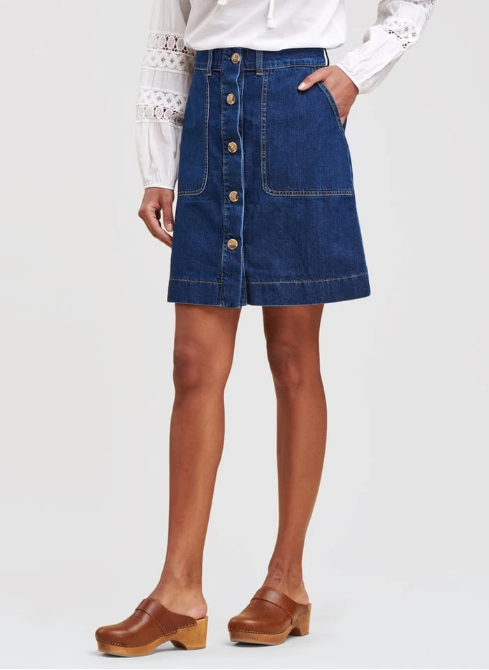 Korte Spijkerrok Van Biokatoenmix | Jeans Stone 3 Korte Spijkerrok Van Biokatoenmix | Jeans Stone