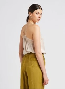 SEE U SOON Soepelvallend Topje Met V-hals | Beige -Chic Verkoop 4134492