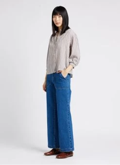 Masscob VEIGA - Gestreepte, Katoenen Top Met Ronde Hals | Gestreepte -Chic Verkoop 4135109