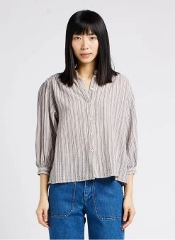 Masscob VEIGA - Gestreepte, Katoenen Top Met Ronde Hals | Gestreepte -Chic Verkoop 4135111