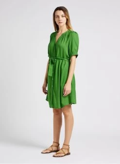 LA PETITE ETOILE LOULINA - Straight-fit Hemdjurk Met V-hals | Kaki -Chic Verkoop 4137250