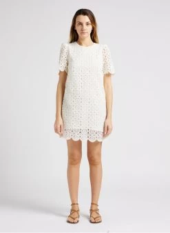 LA PETITE ETOILE LAWRA - Korte Jurk Van Guipurekant | Wit