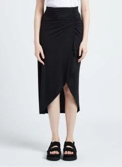 IRO KALES - Lange Rok Met Volants | Zwart