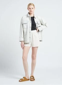 American Vintage ZAOTOWN - Recht Short Katoenblend | Beige -Chic Verkoop 4137808