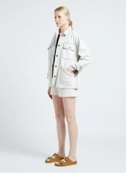 American Vintage ZAOTOWN - Recht Short Katoenblend | Beige -Chic Verkoop 4137814