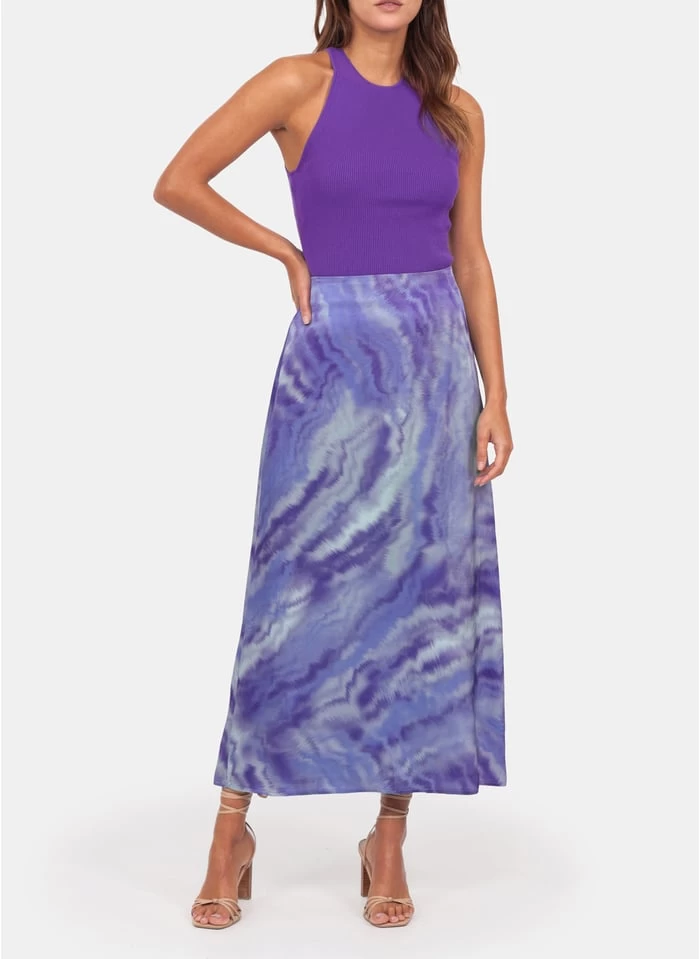 KOOKAI Lange Rok Met Hoge Taille En Tie-dyeprint | Groen 5 KOOKAI Lange Rok Met Hoge Taille En Tie-dyeprint | Groen - Afbeelding 3