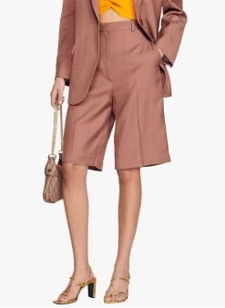 Sandro ARISTIDE - Bermuda Van Viscose | Bruin -Chic Verkoop 4142861