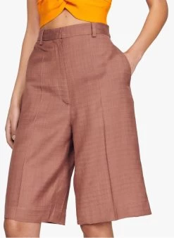 Sandro ARISTIDE - Bermuda Van Viscose | Bruin