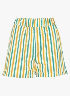 ILYANA - Kort, Gestreept Short | Groen -Chic Verkoop 4144020