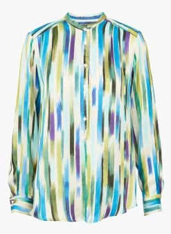 Hartford CODEX - Ruimvallende Top Met Maokraag | Blauw -Chic Verkoop 4150379