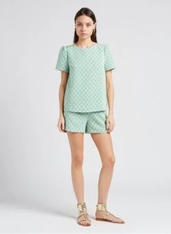 IDA - Wijd Short Met Hoge Taille | Groen -Chic Verkoop 4151857