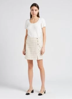 TAMARA - Top Van Tricot Met Ronde Hals | Wit -Chic Verkoop 4151881