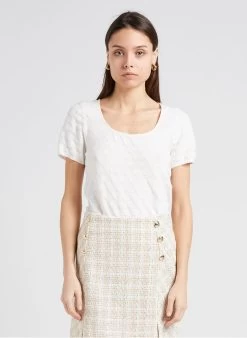 TAMARA - Top Van Tricot Met Ronde Hals | Wit