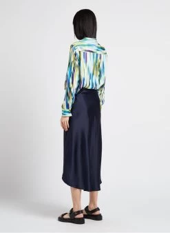 Hartford CODEX - Ruimvallende Top Met Maokraag | Blauw -Chic Verkoop 4156712