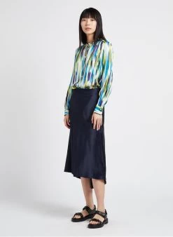 Hartford CODEX - Ruimvallende Top Met Maokraag | Blauw -Chic Verkoop 4156718