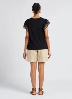 TWINSET Short Van Katoenmix Met Hoge Taille En Borduurwerk | Beige -Chic Verkoop 4156932