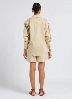 TWINSET Short Van Katoenmix Met Hoge Taille En Borduurwerk | Beige -Chic Verkoop 4156938