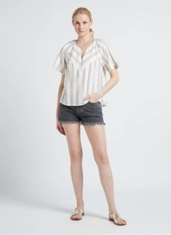 BERENICE PHUKET - Kort Spijkershort Met Raw Cut-afwerking | Zwart -Chic Verkoop 4161147