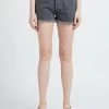 BERENICE PHUKET - Kort Spijkershort Met Raw Cut-afwerking | Zwart -Chic Verkoop 4161167