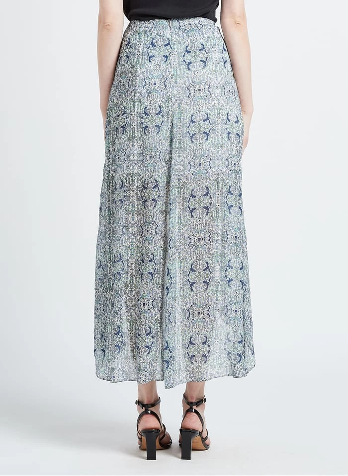 BERENICE JIMY - Lange, Asymmetrische Rok Met Print | Blauw 4 BERENICE JIMY - Lange, Asymmetrische Rok Met Print | Blauw - Afbeelding 2