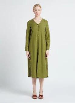 Vila VIPRISILLA - Lange Jurk Met V-hals | Groen