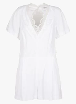 IRO LINNEAS - Playsuit Met V-hals En Kant | Wit -Chic Verkoop 4165016