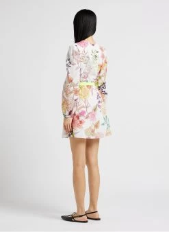 TWINSET Korte, Katoenen Jurk Met V-hals En Print | Veelkleurig -Chic Verkoop 4165229