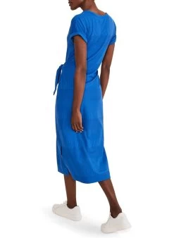YAZMINA - Halflange Jurk Van Jersey Met V-hals | Blauw -Chic Verkoop 4166171