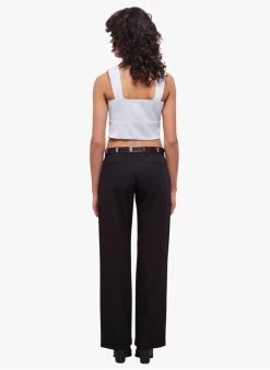 THE KOOPLES Katoenen Cropped Top Met Vierkante Hals | Wit -Chic Verkoop 4174085