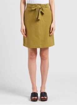 ANJOU - Korte Rok Van Biokatoen Met Hoge Taille | Groen