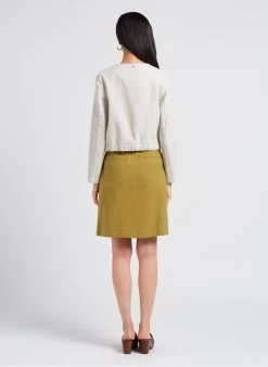 ANJOU - Korte Rok Van Biokatoen Met Hoge Taille | Groen -Chic Verkoop 4179552