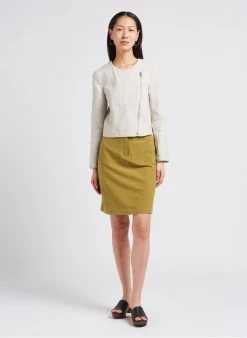 ANJOU - Korte Rok Van Biokatoen Met Hoge Taille | Groen -Chic Verkoop 4179553