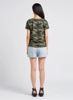 Ikks Gestreepte Short Van Katoenmix Met Hoge Taille | Jeans Verschoten -Chic Verkoop 4179665