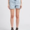 Ikks Gestreepte Short Van Katoenmix Met Hoge Taille | Jeans Verschoten -Chic Verkoop 4179670