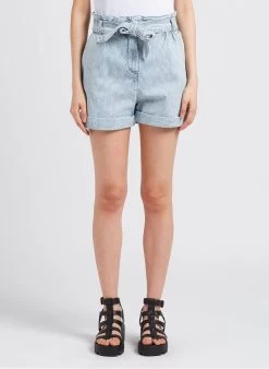 Ikks Gestreepte Short Van Katoenmix Met Hoge Taille | Jeans Verschoten