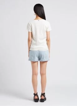 Ikks Gestreepte Short Van Katoenmix Met Hoge Taille | Jeans Verschoten -Chic Verkoop 4179671