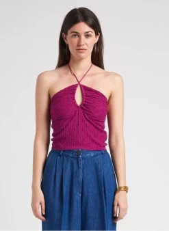 Sessun GINA - Bustiertop Met Striksluiting | Roze