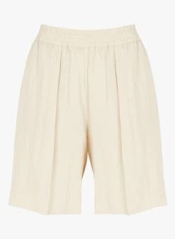 Samsoe Samsoe JULIA - Rechte Bermuda Met Plooien | Bruin -Chic Verkoop 4181724