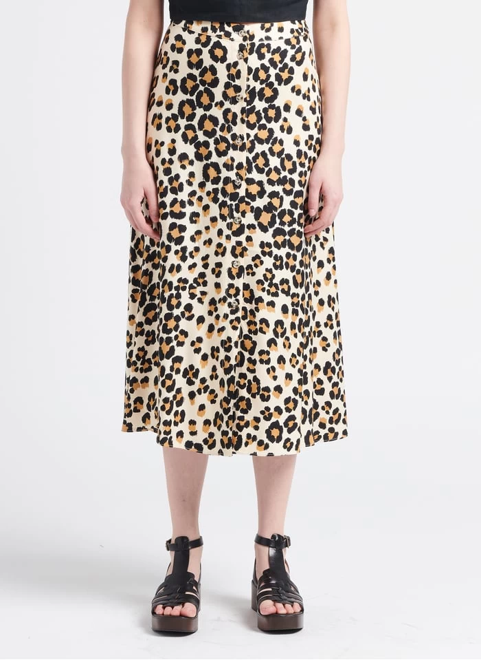 Whistles Lange Rok Met Luipaardprint | Bruin 3 Whistles Lange Rok Met Luipaardprint | Bruin