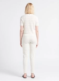 MILO - Top Van Linnenmix Met Ronde Hals | Wit -Chic Verkoop 4183052