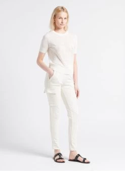 MILO - Top Van Linnenmix Met Ronde Hals | Wit -Chic Verkoop 4183053