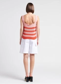 RANDY - Cargoshort Van Katoenmix Met Hoge Taille | Wit -Chic Verkoop 4186297