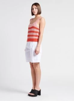 RANDY - Cargoshort Van Katoenmix Met Hoge Taille | Wit -Chic Verkoop 4186298